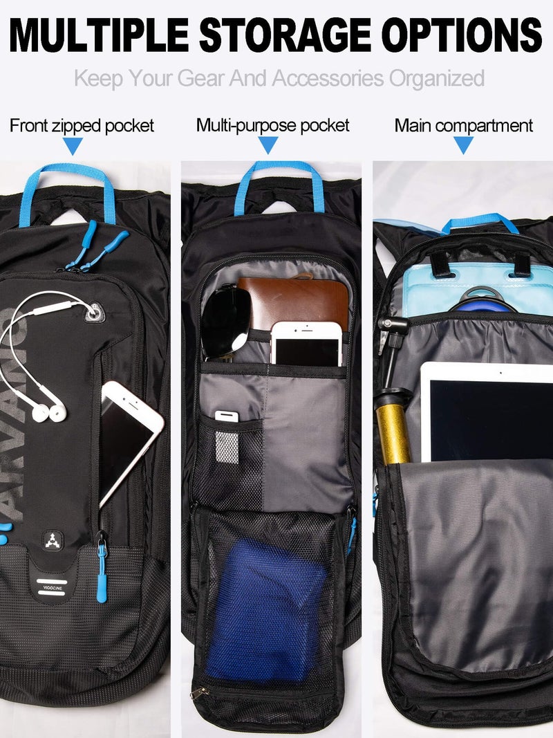 Arvano Hydration Backpack, Lightweight Hydration Pack with 2L Water Bladder, 6L Water Backpack for Men Women Cycling, Hiking, Mountain Biking, Skiing - Image 3